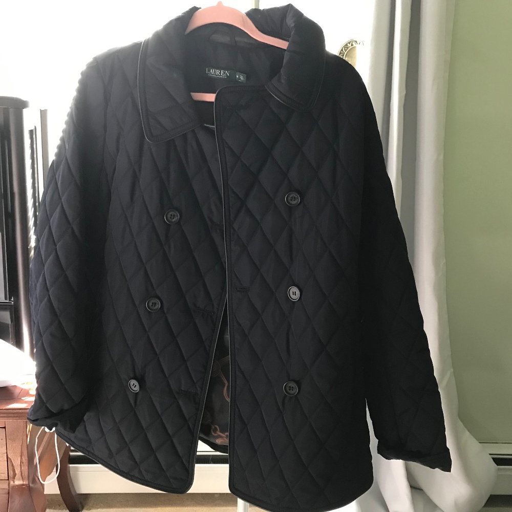 Lauren quilted navy BARN JACKET  size Large
